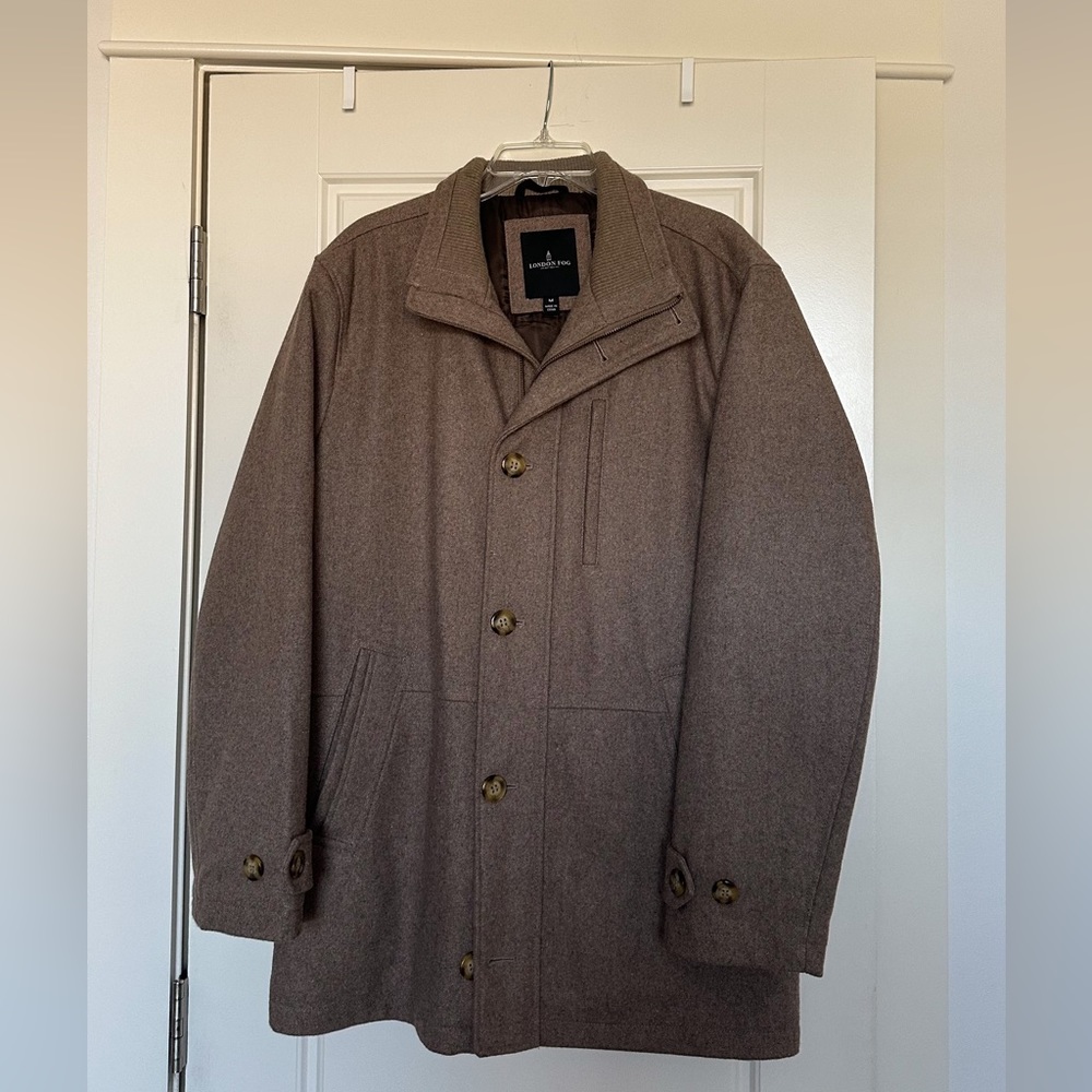 men’s London Fog pea coat with tie